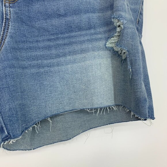 Isabel Maternity Shorts Under Belly Midi Blue Jean Denim Stretch - Picture 7 of 12